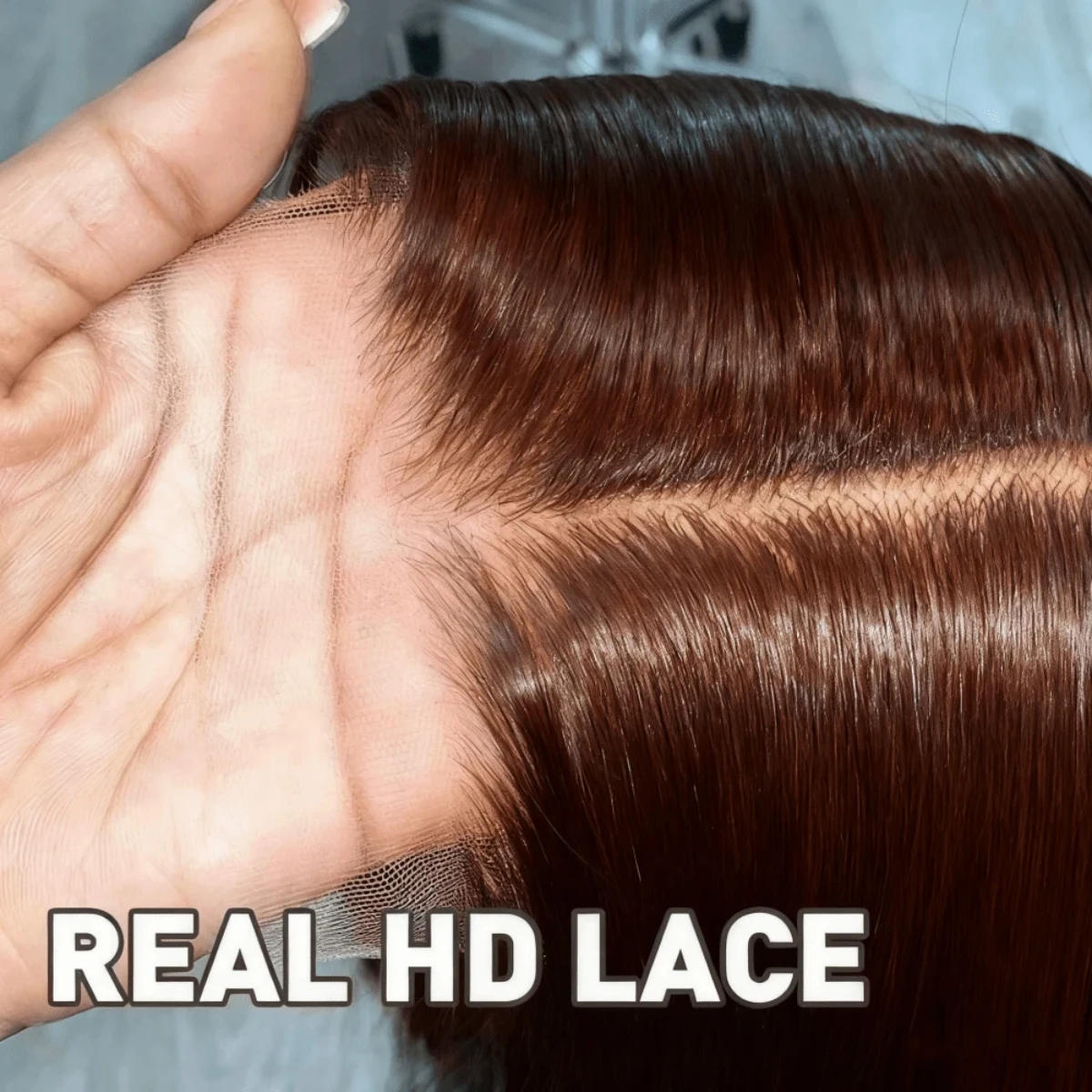 

Chocolate Brown Straight Wigs Human Hair 13x4 HD Transparent Lace Frontal Wig Brazilian Remy Hair For Women Pre Plucked 32 Inch