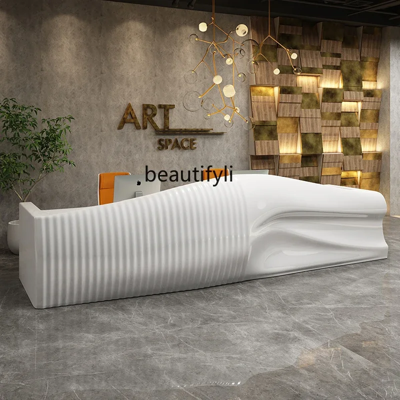 Paint bar counter High-end modern creative welcome desk Special-shaped consultation reception desk Customized fashion