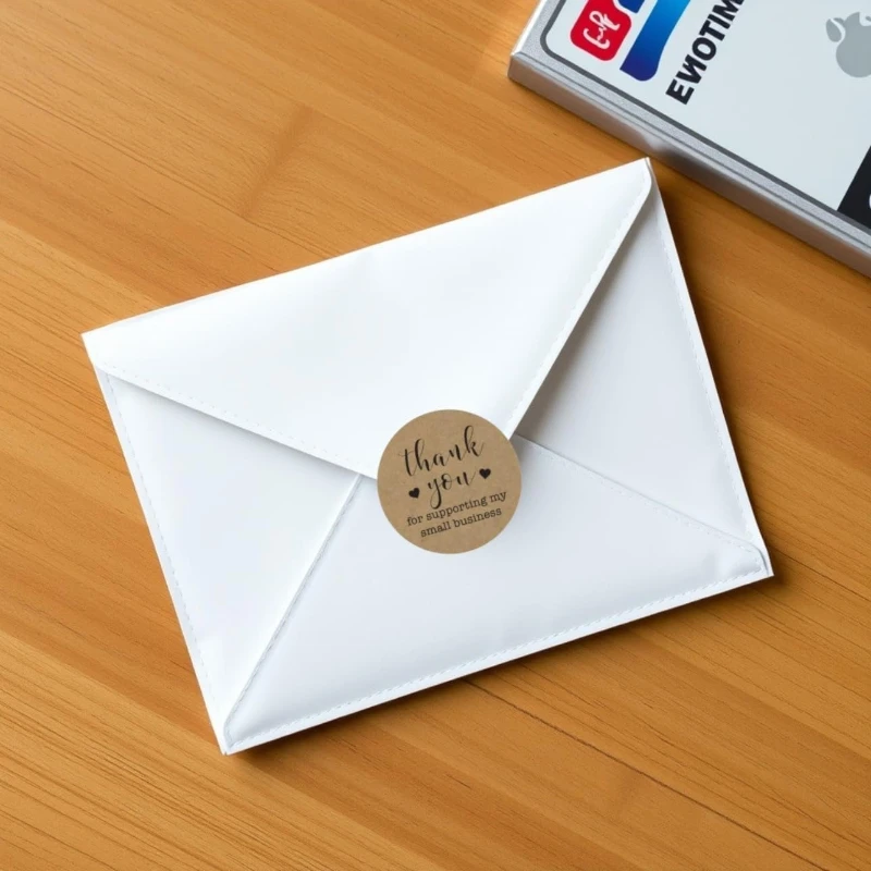 500 ورقة/لفة (عبوة من قطعتين) ملصقات ملصقات ورق الكرافت، شكرًا لك على شراء ملصق الديكور التجاري