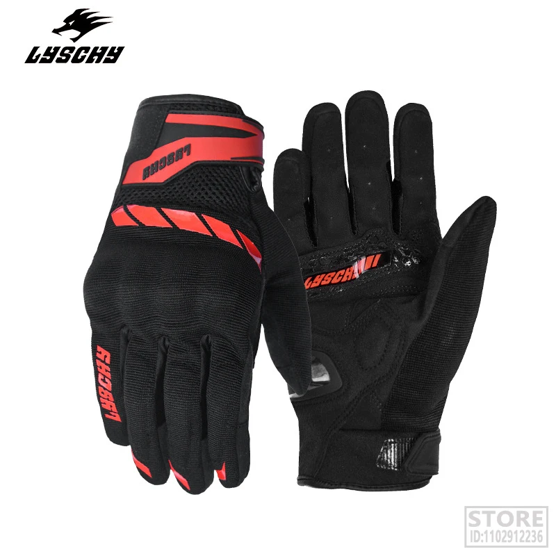 

LYSCHY Motorcycle gloves Summer fall resistant breathable mesh wear touch screen full finger for men women