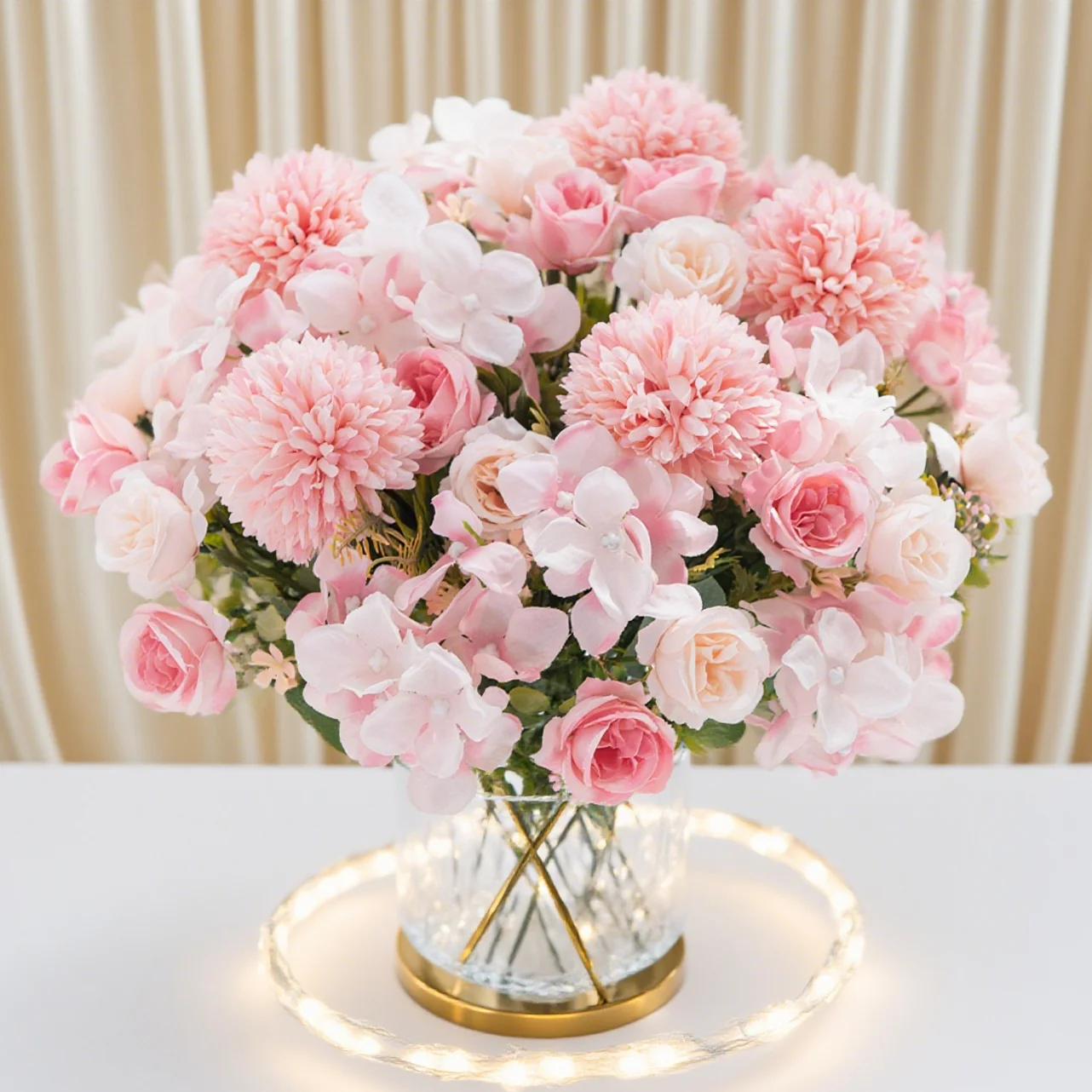 

Artificial Flowers Rose chrysanthemum Silk Bouquet Valentine Wedding Outdoor YardGarden Arch Decor Home Room Garland Accessories
