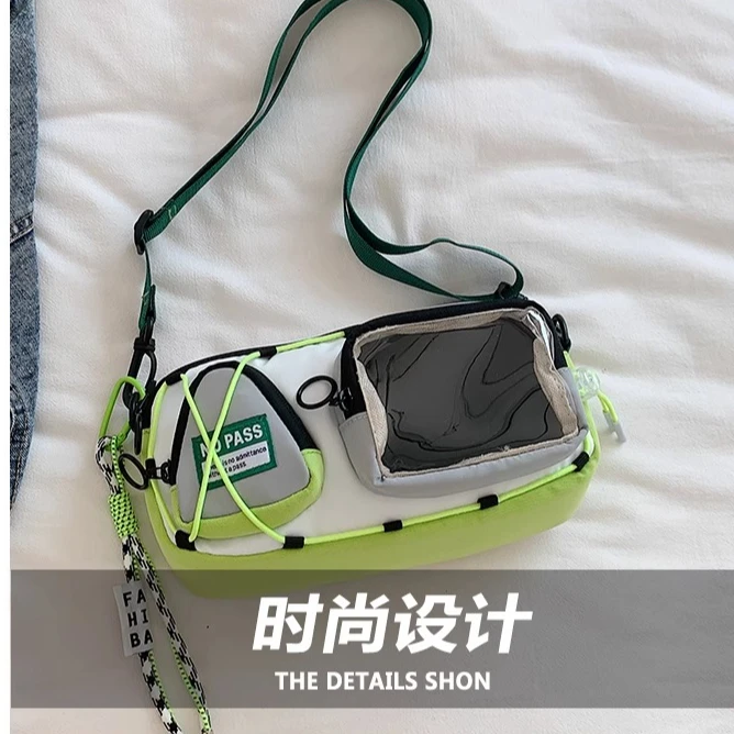 Japanese Small Food Ltabag Small Square Bag Girl Contrasting Color Sweet Cool Wind One Shoulder Crossbody Daily Millet Baby Bags
