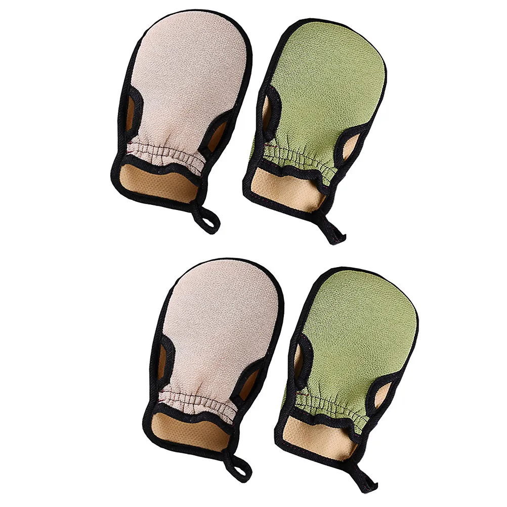 

4pcs Plant Fiber Silk 250D Bath Gloves Shower Mitts Body Cleaning Exfoliating Mitten Glove Type Wash Towels Back Massage