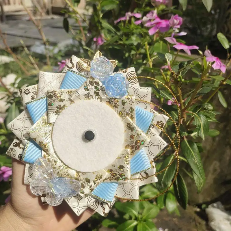 lolita ita bag Decoration quadratic element Badge Rosette hand made ribbon badge Base Tray Accessories ita bag badge cover