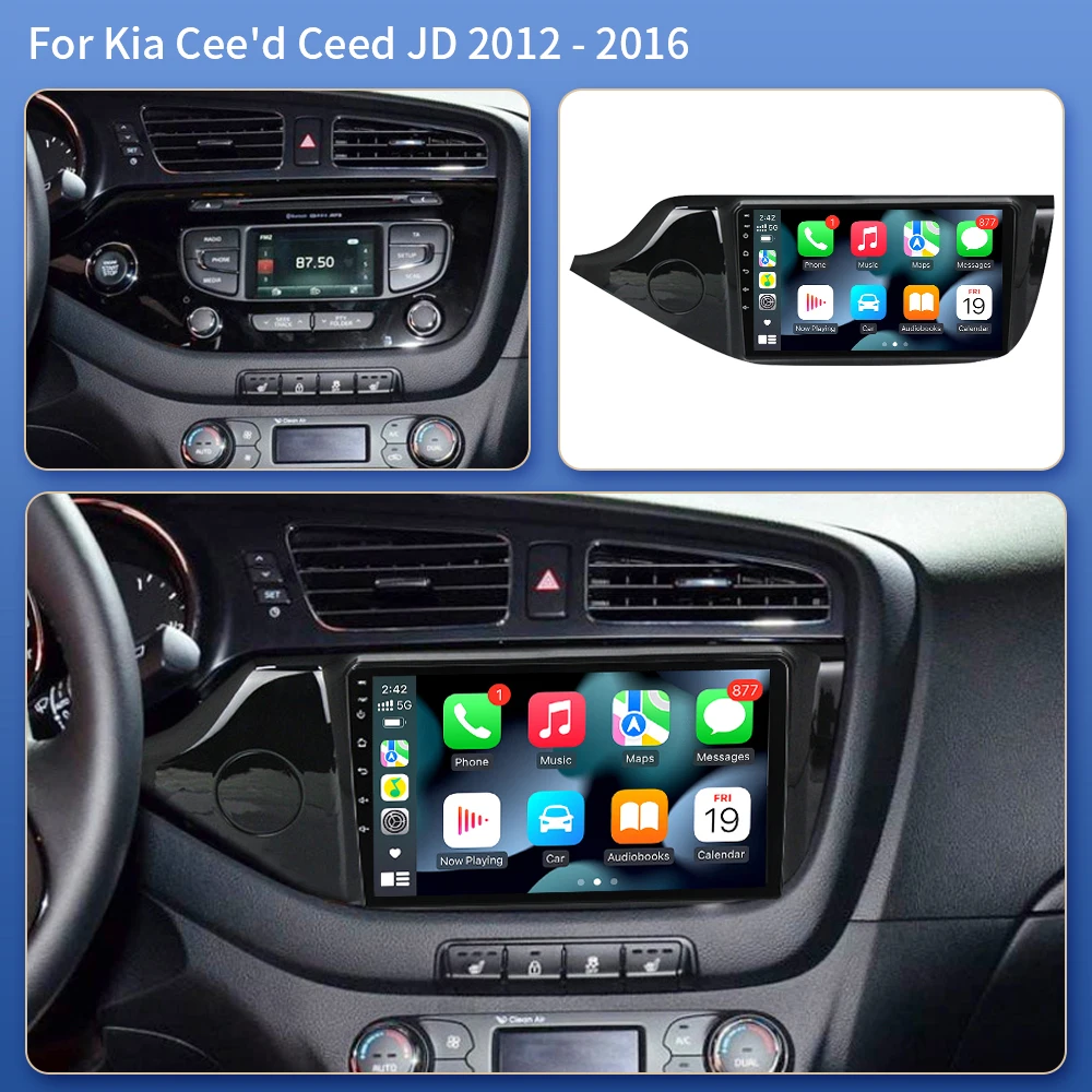 mfkj Carplay For Kia CEED 2 JD 2012 - 2018 Car Radio Stereo Multimidia Player GPS Bluetooth DSP 2din Stereo QLED Screen