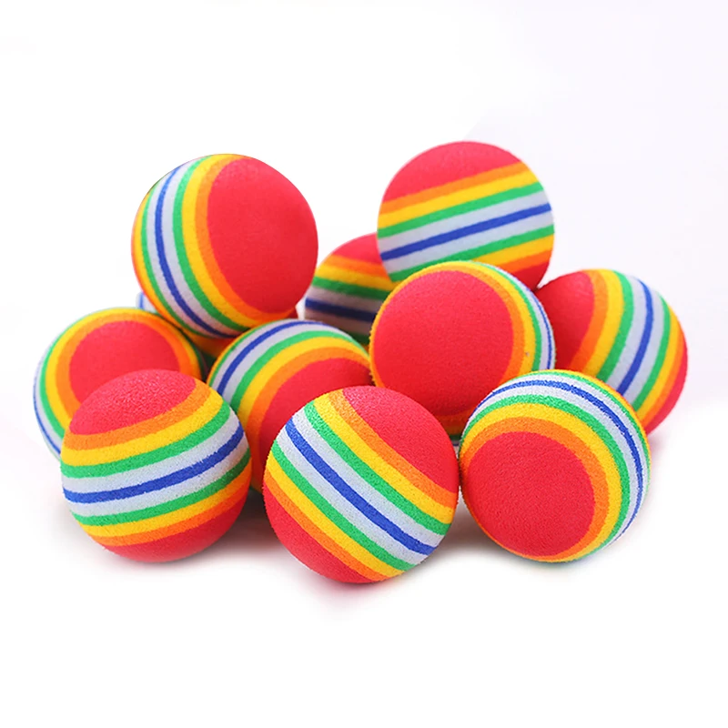 5pcs Colorful Pet Cat dog Toys Rainbow Ball Interactive pet Toys Molar teeth Scratching Activity Training Attract Entertain Toys