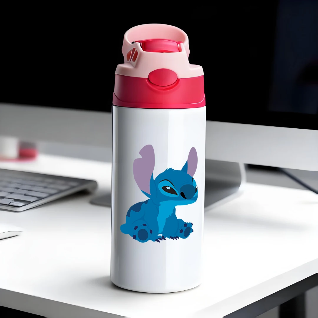 

Disney cartoon insulated cup blue cute little creature with big ears and adorable eyes 304 stainless steel cartoon straw c