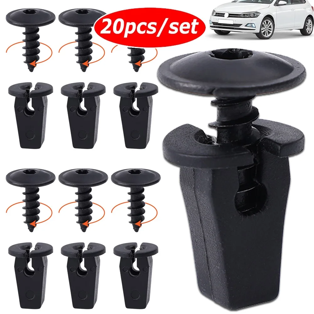 20pcs Engine Cover Undertray Splashguard Wheel Arch Torx Screw Retainer Auto Fender Lining Snap Fastener Clips Bolt N90974701