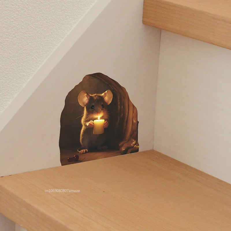 3D الطبخ ماوس ملصقات جدار لطيف الكرتون الحيوان نمط شارات الفينيل غرفة المعيشة غرفة نوم الحمام مكتب ديكور المنزل