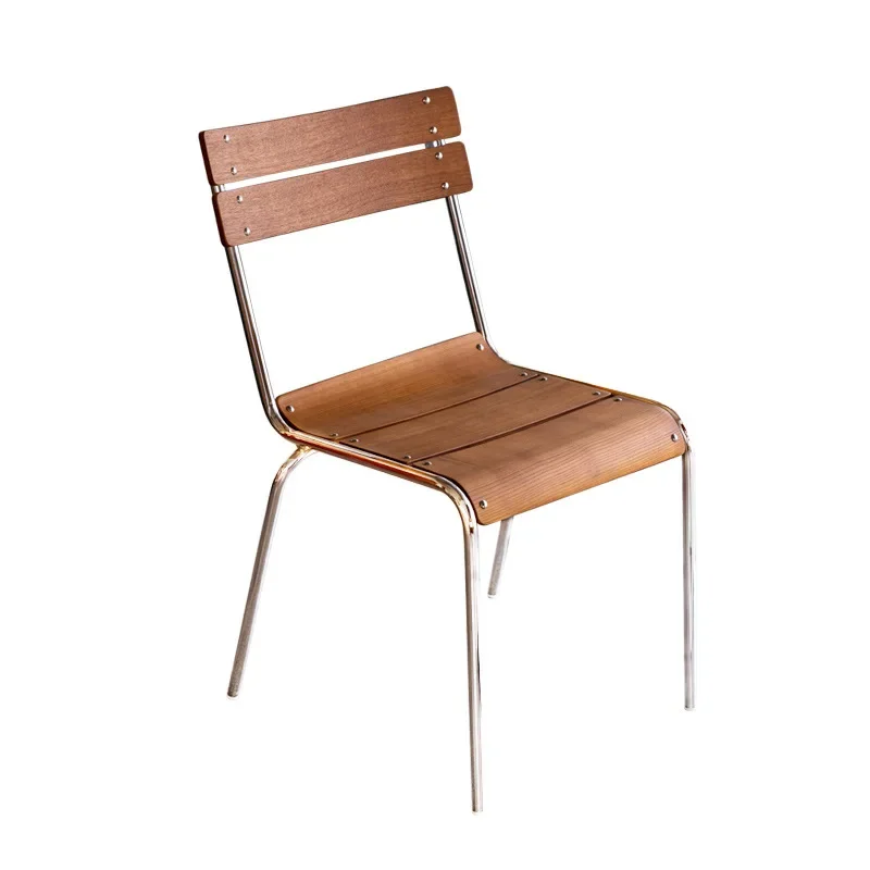 

Medieval home solid wood music bar creative metal dining chair cafe dining table chair retro casual back chair