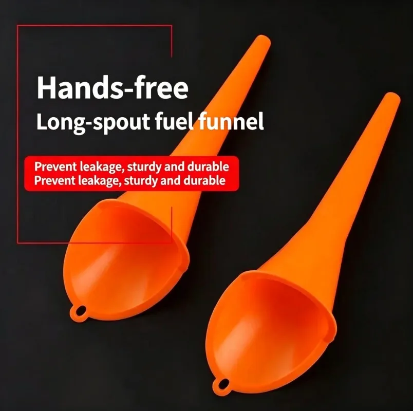

Hands-Free Long Nozzle Funnel for Refueling, Special Plastic Large Funnel for Adding Engine Oil, Fuel Additives & Motorcycles