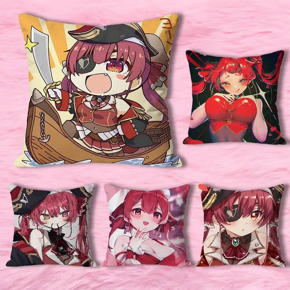 

H-Houshou Cute M-Marine Anime Celebrity Merchandise All-Match Printed Pillow Case Sofa Car Office Room Decoration Protector