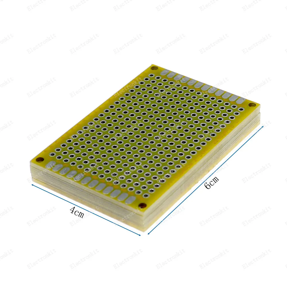 Imagem -05 - Protótipo Pcb Placa de Circuito Protoboard Universal Prototipagem Stripboard Veroboard 2x8 3x7 4x6 5x7 Pcs Cada Mix Amarelo 20 Peças Lote