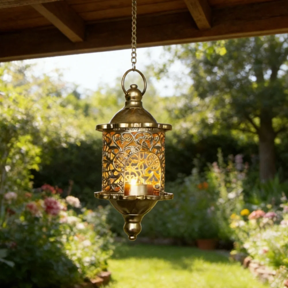Timeless Moroccan Lantern Birdcage Candle Holder for Indoor Outdoor Candle Lighting with Ornamental Cutout Design