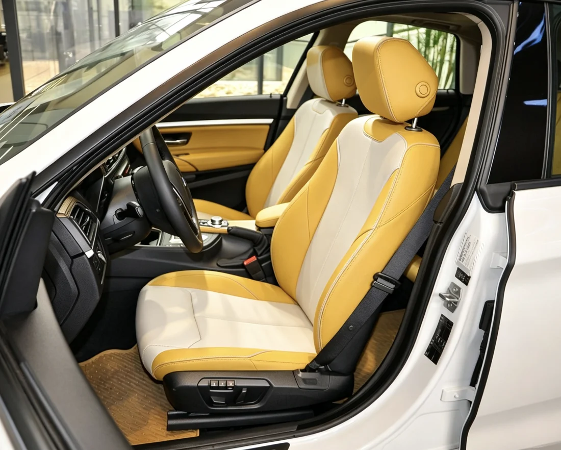 Für BMW F30 2013~2017 Maßgefertigte Autositzbezüge Luxuriöses Nappaleder 100% Passgenau Innenraumzubehör 360 ° Vollständige Abdeckung – Detail 2