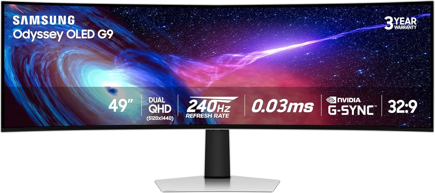 

49" Odyssey QD-OLED (G93SC) Series Curved Gaming Monitor, 240Hz, 0.03ms,Dual QHD,DisplayHDR