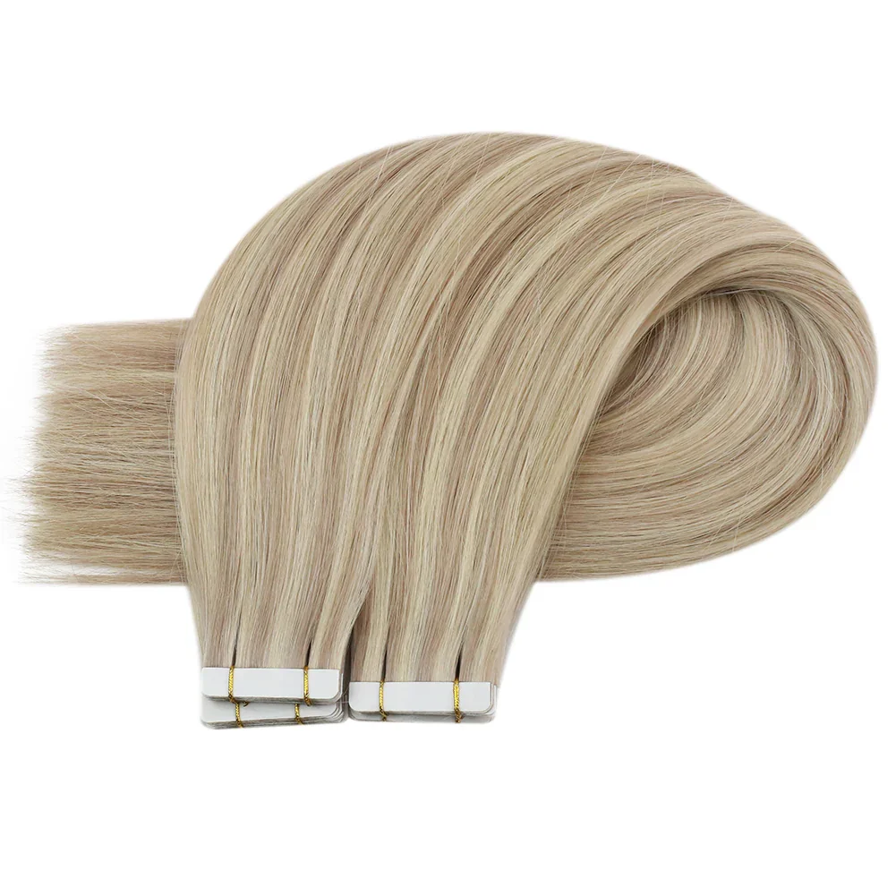 Laavoo Onzichtbare Tape In Hair Extensions Voor Vrouwen 25G & 50G 12 Maanden Echt Recht Menselijk Haar Maagd Naadloze Tape In De Huid Inslag