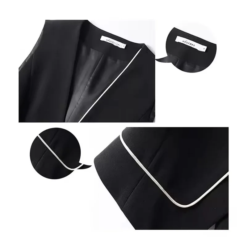 

New Spring Autumn Korean Women's Short Suit Vest Jacket Fashion V-Neck Sleeveless Casual Loose Ladies Waistcoat Horse Clip Tops