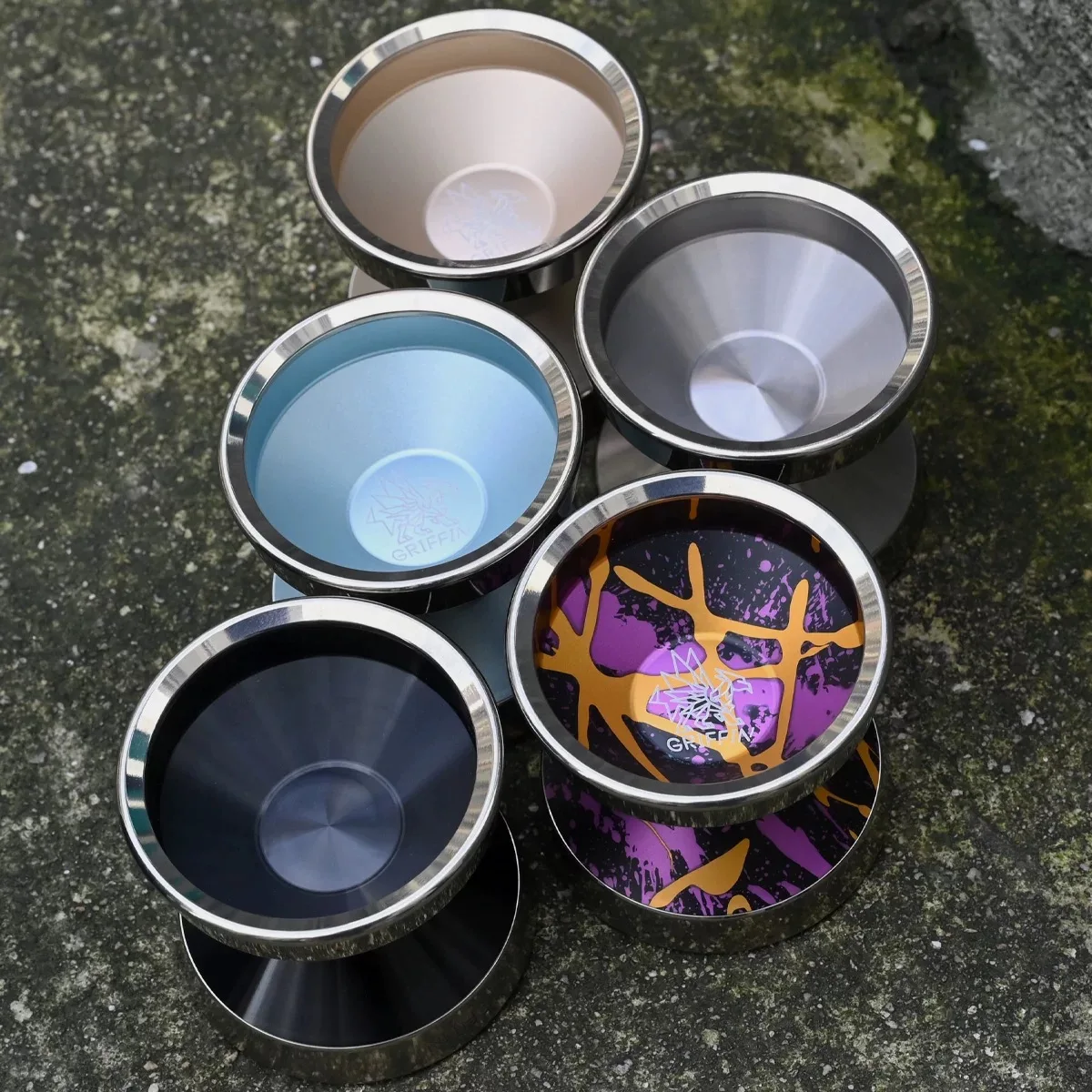 Yoyo professionnel en alliage d'aluminium 7075, plusieurs couleurs, avec anneau métallique en alliage de titane incrusté rotatif 1A3A5A