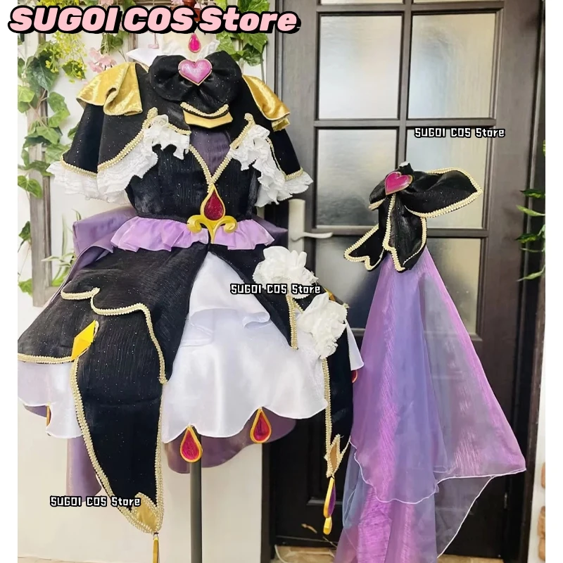 SUGOI COS*/Série de Cosplay de Anime: Meitantei Pretty Cure! Moria Luluka Black Arcana Shadow Cosplay Traje Doce Lolita Jirai Kei