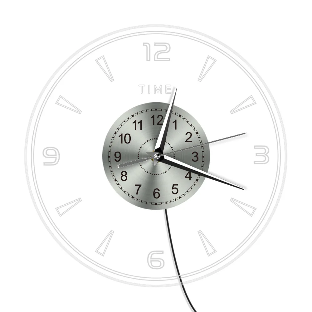 LED Neon Lighting Acrylic Wall Clock With Multiple Changing Color Modern Design Wall Clock Glow in Dark For Man Cave Living Room