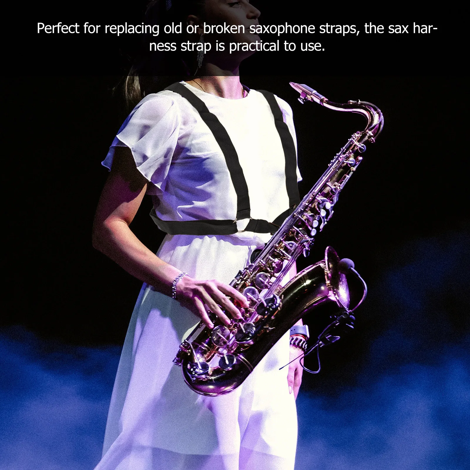 

Harness Adjustable Sax Shoulder Belt Strap Adjustable Nylon Sax Shoulder Chest Belt For Adults Replacement Accessory