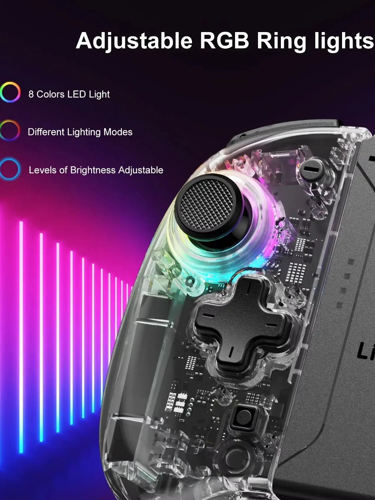 LinYuvo Meteor Light Wireless Controller KS37B für Switch/OLED mit programmierbarer/Bewegungssteuerung/Dual Vibration/Turbo-Funktion