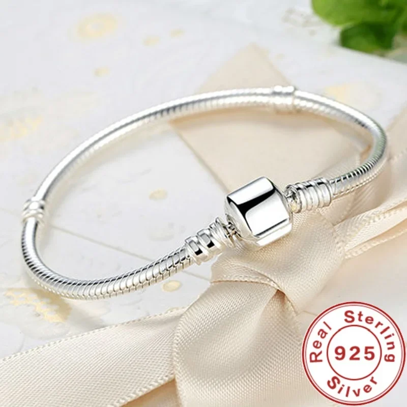 Suyixian-pulsera de plata de ley 925 con forma de hueso de serpiente, joyería fina, hecha a mano, suave y Lisa, para mujer