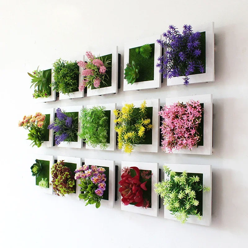 3D Simulation Plant Picture Frame Artificial Flowers Fake Plant Frame For Home Living Room Wedding Party Decorations Supplies