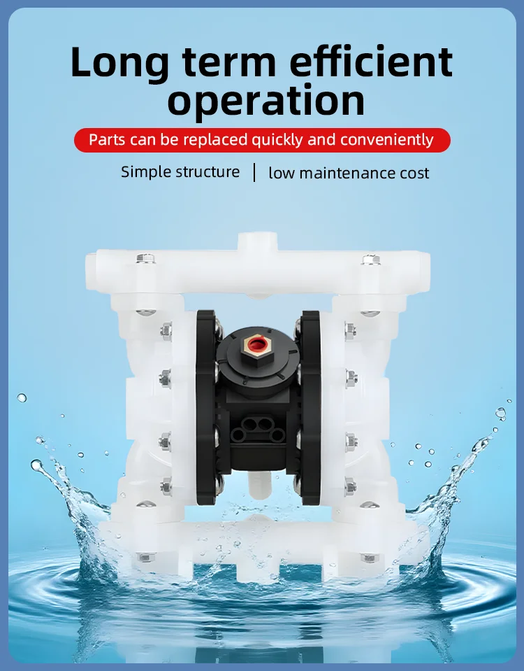 1/2 Inch PTFE Santoprene Diaphragm Pump Chemical Sludge Fluid Wastewater Treatment Transfer Pump