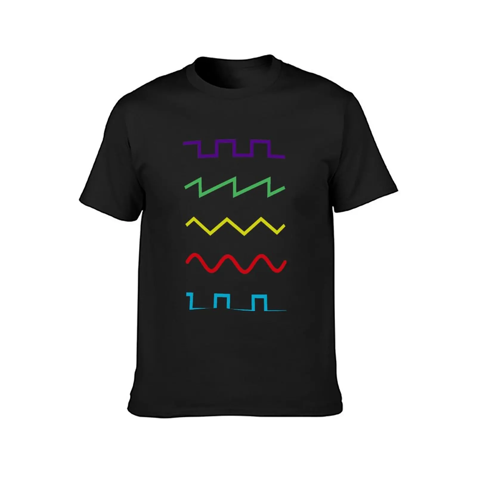 Waveforms sound design colors - Music engineering T-Shirt anime oversized customs tees T-shirt men