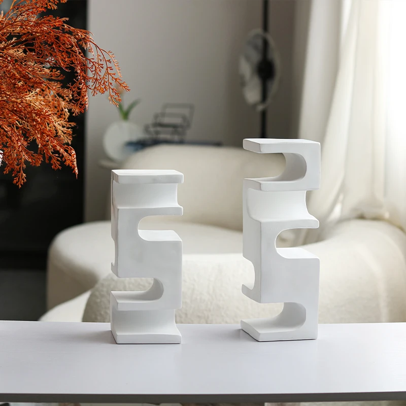 

Living White 3D Square White Resin Home Decoration Pieces Modern Decor Creative Design Home Decor