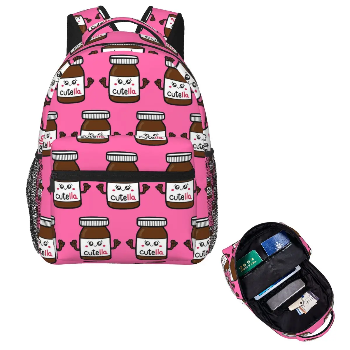 

Cutella Nutella Cutie Student Backpack School Bag Hiking Travel Daypack for Boys Girls Fashion Bookbag Shoulder Bags