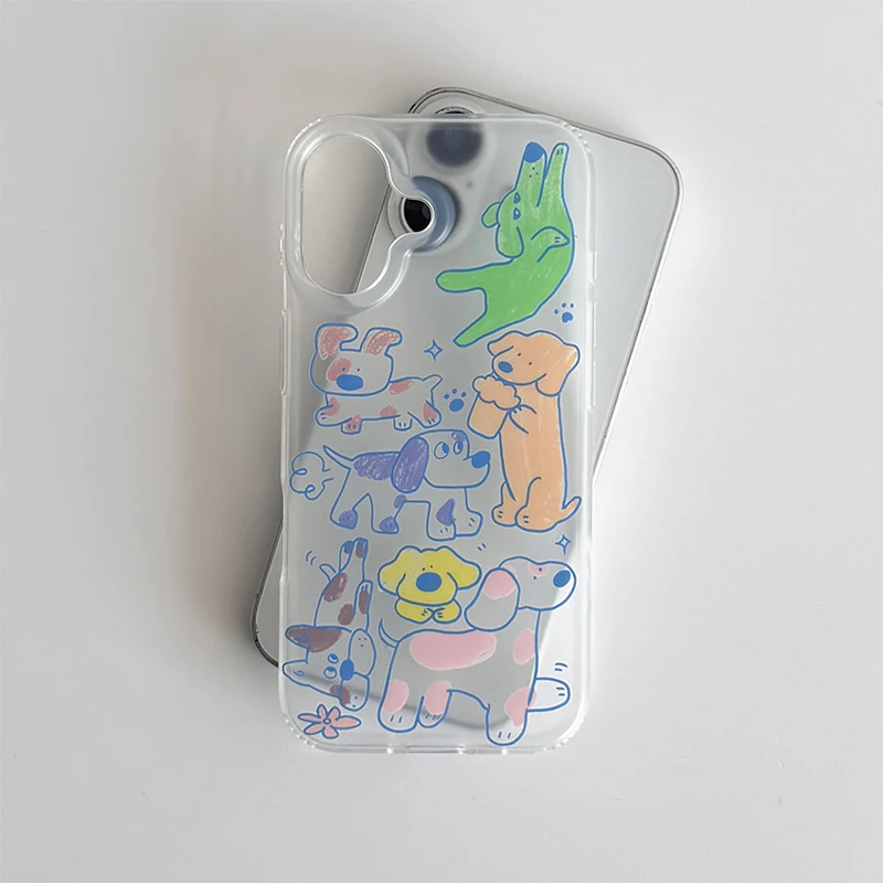 Ins Graffiti Puppy Phone Case For Samsung Galaxy S26 S25 S24 S23 S22 S21 S20 FE Note20 Note10 Edge Plus Ultra Lite 5G Cover