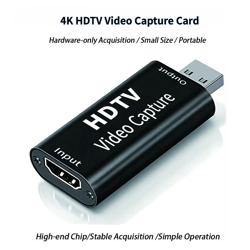 USB 2.0 Video Capture Card 4K HD Video Grabber Live Streaming Box Recording For PS4 XBOX Phone Game DVD HD Camera