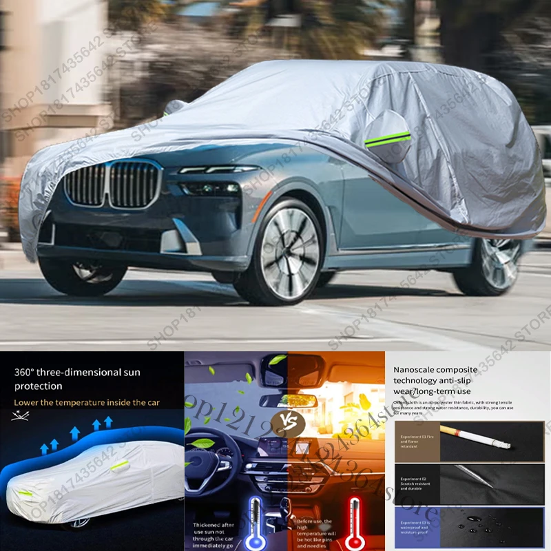Full Car Cover Compatible with BMW X7 (2019-2025) All-Weather Outdoor Protection Sun UV Rain Dust Proof
