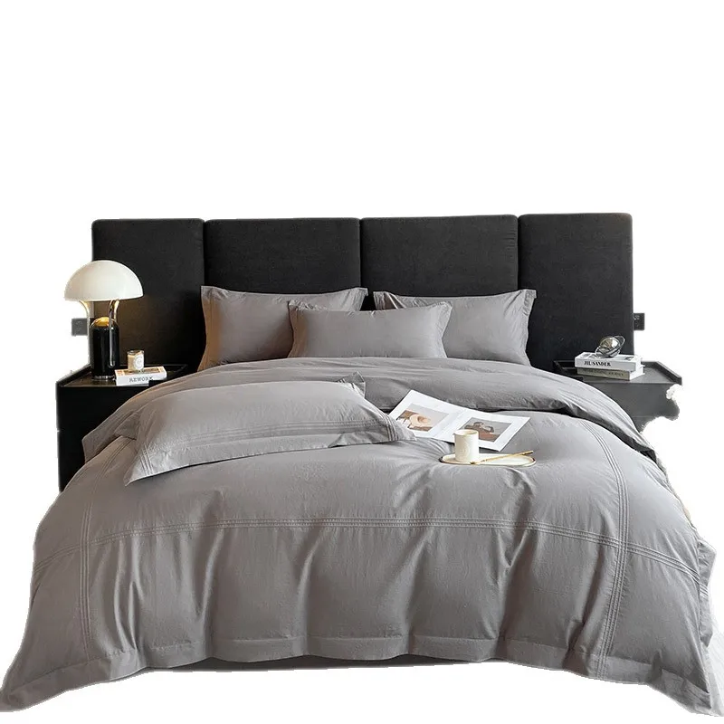 

Class A 100% cotton light luxury washed cotton four-piece set, household skin-friendly and soft, three-piece set