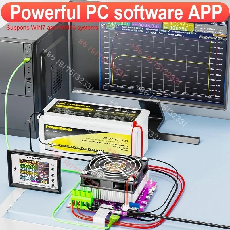 BW600 DC1-200V WiFi  Electronic Load Indicator Battery Tester 18650 Pack Capacity  Checker USB Charging Tools 50A view 3