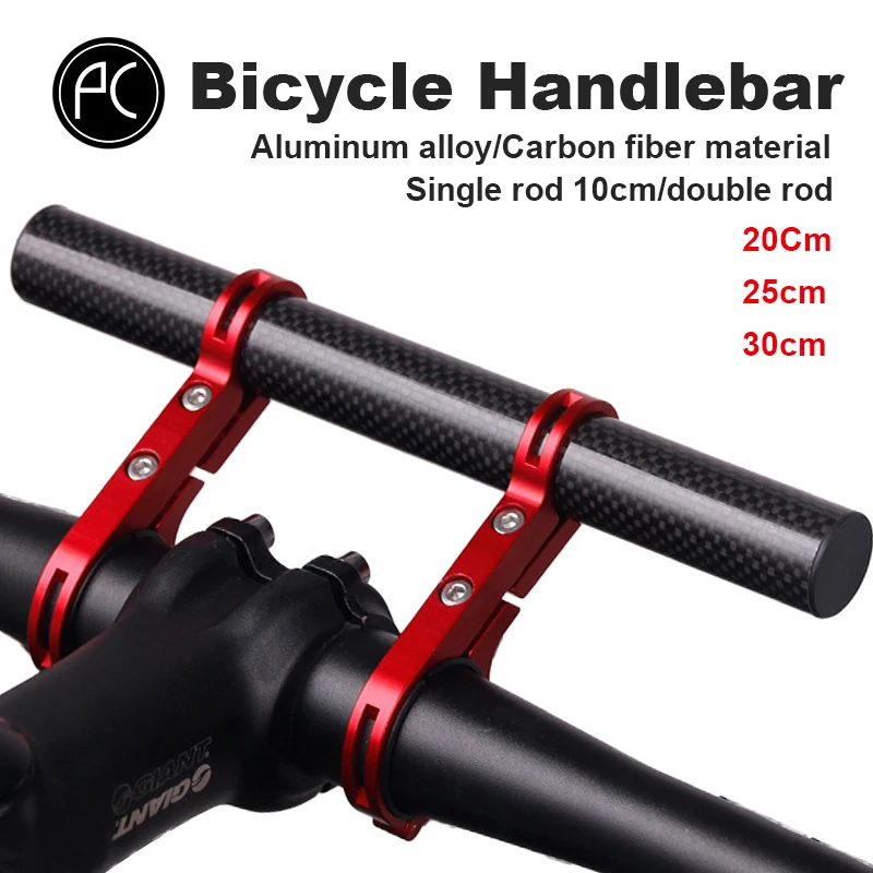 Bicycle Handlebar Extension Bar 10 20 30cm Alloy or Carbon Rod Light Computer Mount Bracket for MTB and Road Cycling Accessories