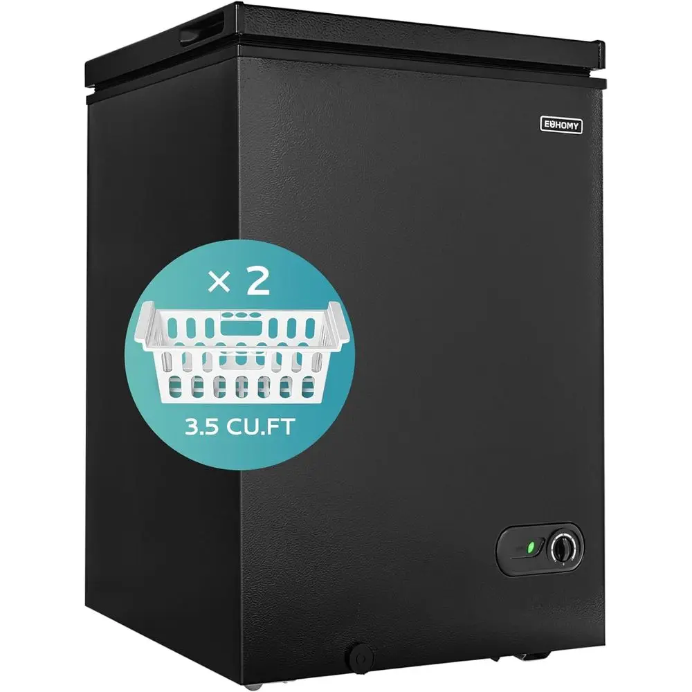 

Морозильная камера-ларь 3.5 Cu.t с выдвижной корзиной, маленькая глубокая морозильная камера с регулируемой температурой на 7 уровней, бесшумная мини-морозильная камера с верхней дверцей, энергоэффективная.