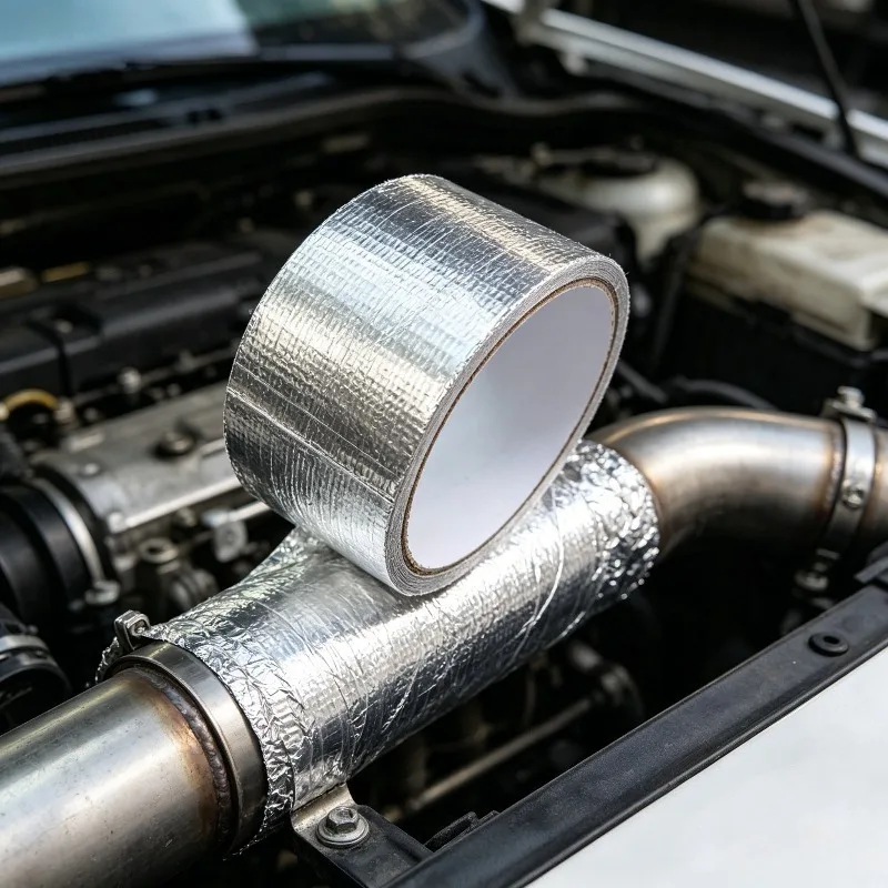 10M Fiberglass Aluminum Foil Tape Aluminum Foil Tape Heat Shield Thermal Barrier Adhesive Backed Heat Reflective Tape