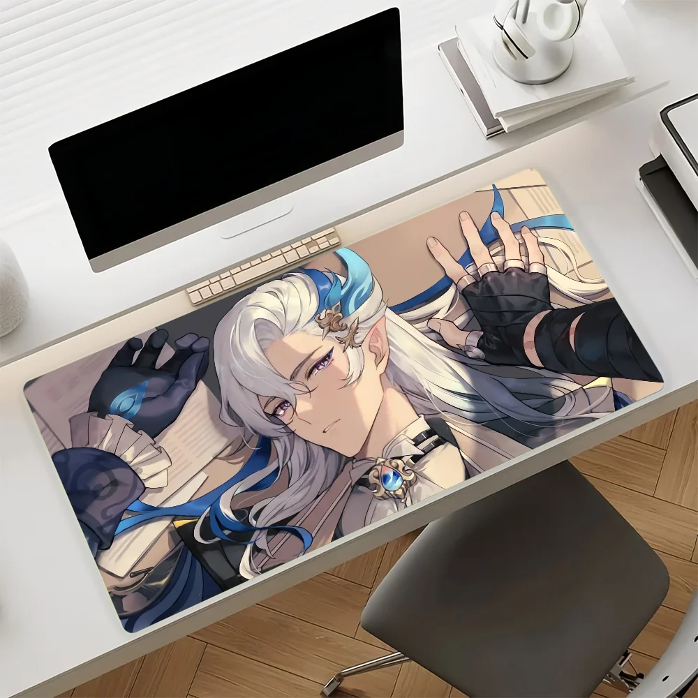 Game Genshin Impact Neuvillette Mouse Pad Non-slip Rubber Gamer Balance Computer Mat Decoracion Deskmat Laptop Office Large view 6