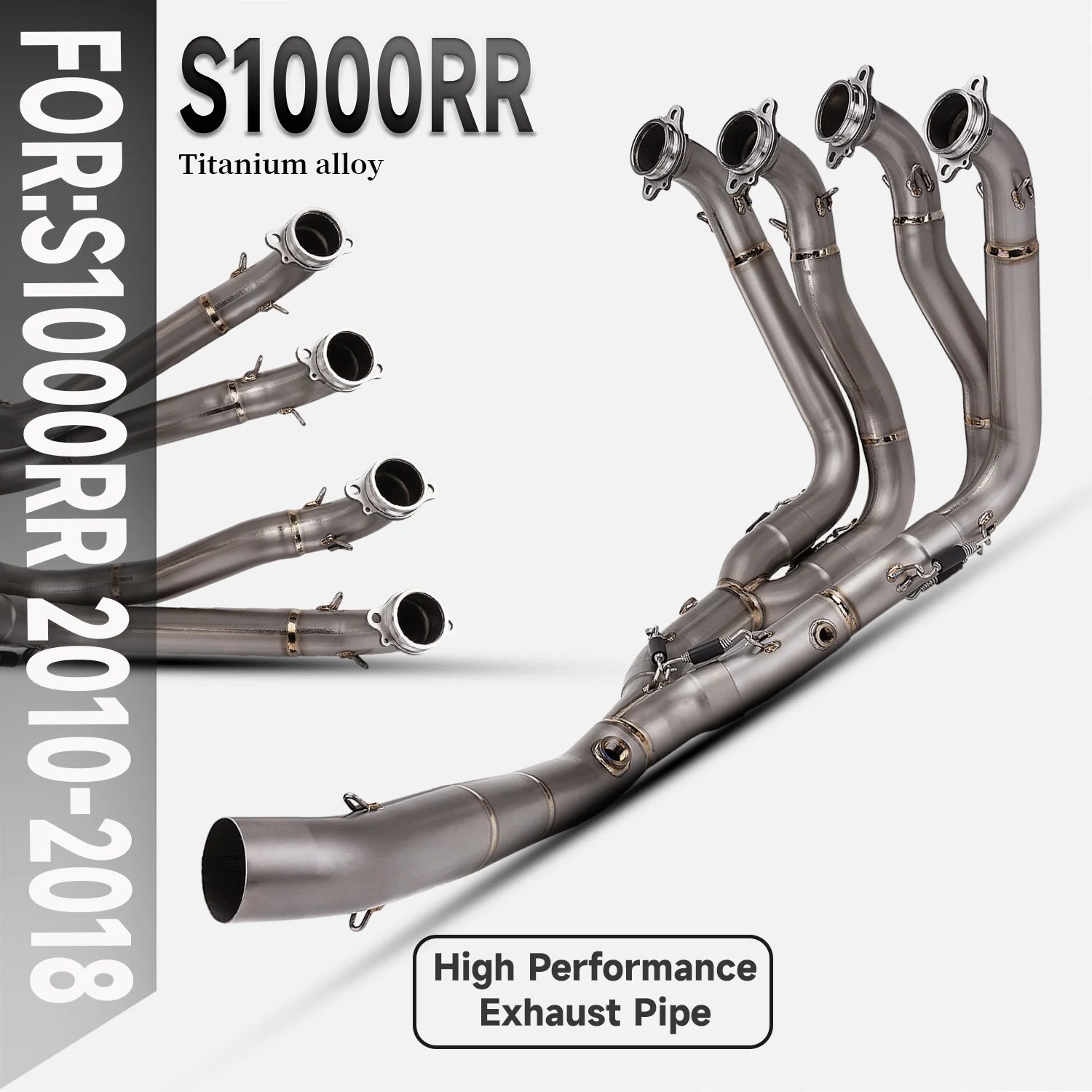 

S1000RR Motocycle Exhaust ti alloy Front Link Pipe Modify Moto Escape Tube Connecting 60mm Muffler For S1000RR 2010 - 2018