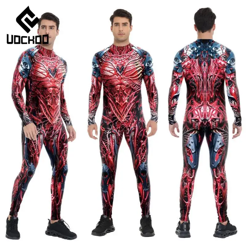 

Halloween Cosplay Costume Adult Human Body Print Jumpsuit New Fashion Bodysuits Stage Costumes Zentai Novelty Scarier Clothes