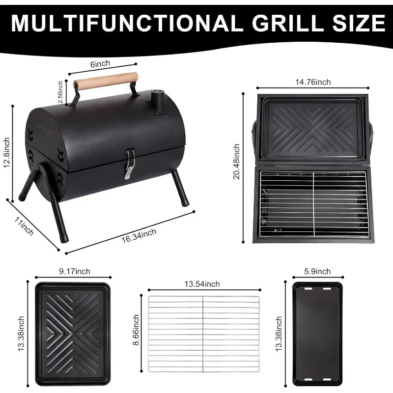 Portable Multifunctional Barbecue Grill Outdoor Cooking Camping Barbecue Grill Heating Stove Picnic Desktop Charcoal Grill