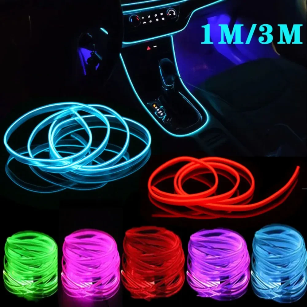 

Car Interior Lighting LED Strip Atmosphere DIY Flexible Light Line Tube USB Drive Auto Decoration modified Ambient Lamp 3m/1m