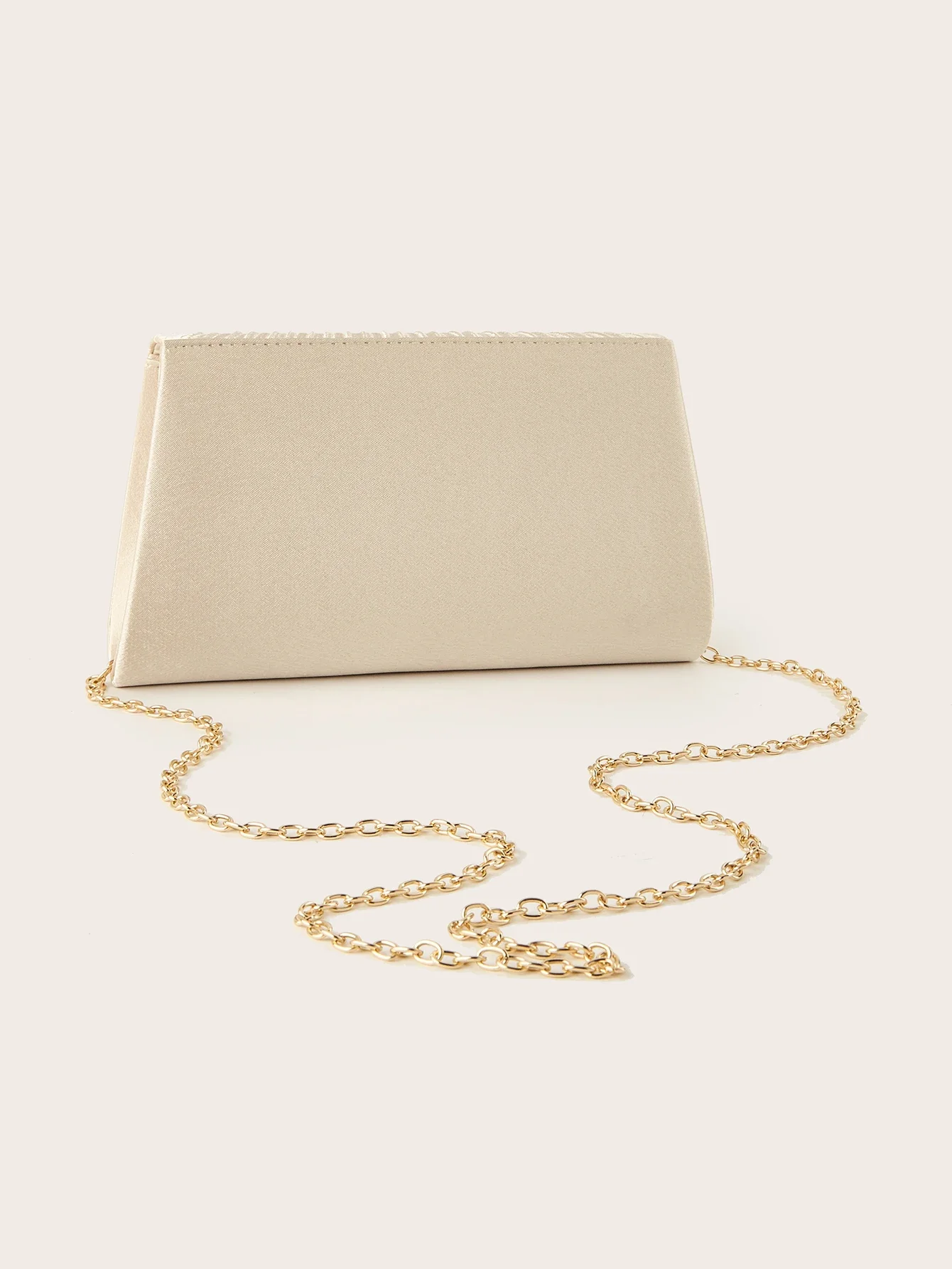 Elegant and simple pleated Korean clutch and chain bag with metal chain and hidden card pocket women's party banquet evening bag