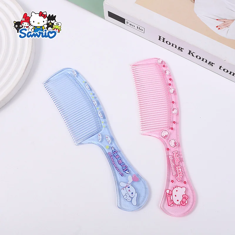 

Новые аниме-фигурки, мультяшная расческа Hello Kitty, милая пластиковая прозрачная расческа для женщин и девочек, портативная расческа для распутывания волос, подарок для ухода за волосами