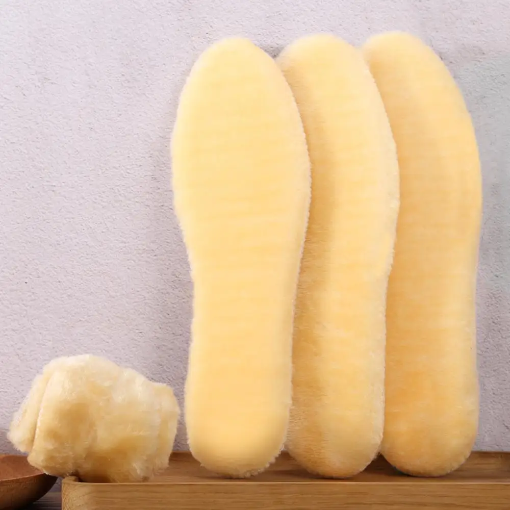 Heated Insole Sheepskin Super Thick Premium Shoe Insoles Durable Extra Fluffy 100% Genuine Shoe Pad Sheepskin Warm Insoles