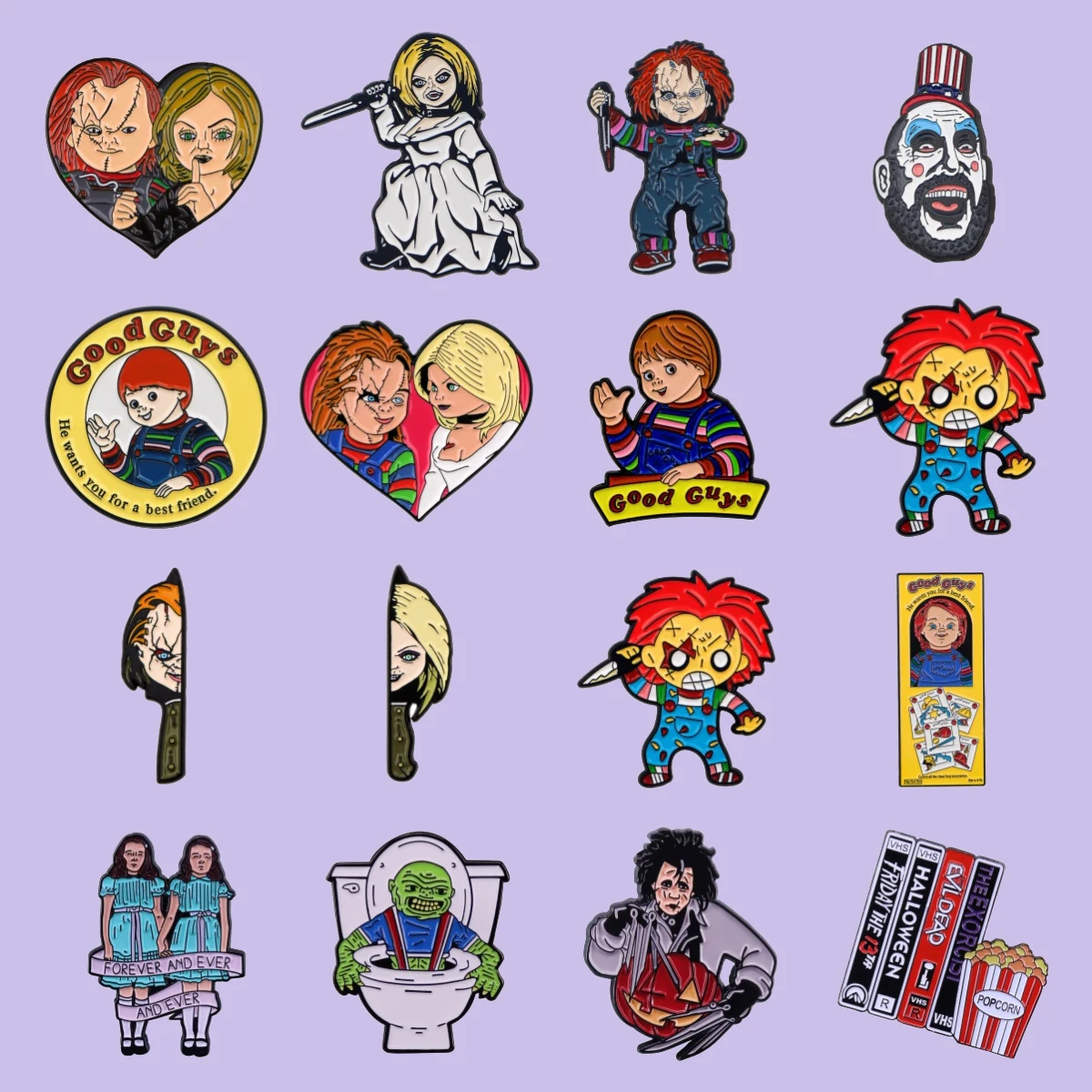 

Scary Movie Series Enamel Pins Metal Brooch Lapel Pin for Clothes Badge on Backpack Fashion Accessories Halloween Gifts